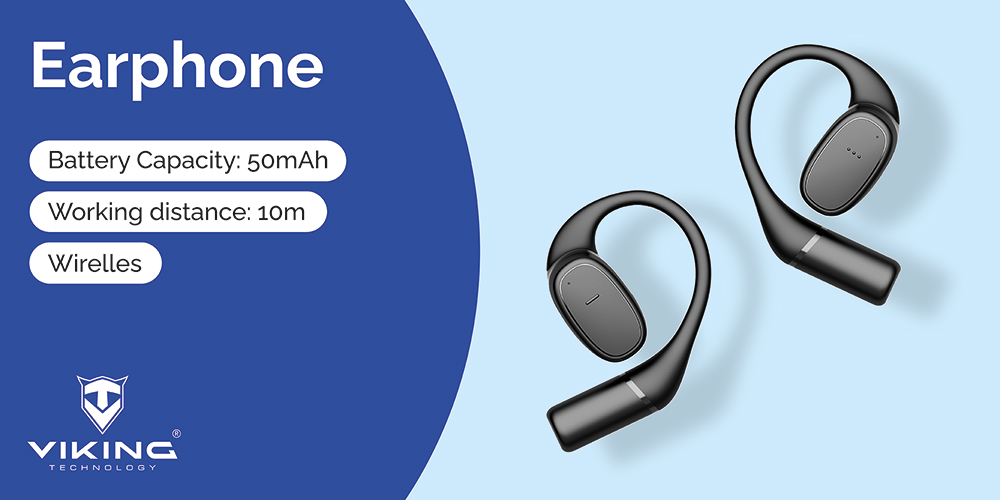 Bezdrôtové Bluetooth slúchadlá Viking V49/ BT/ Bezdrôt/ Čierna 