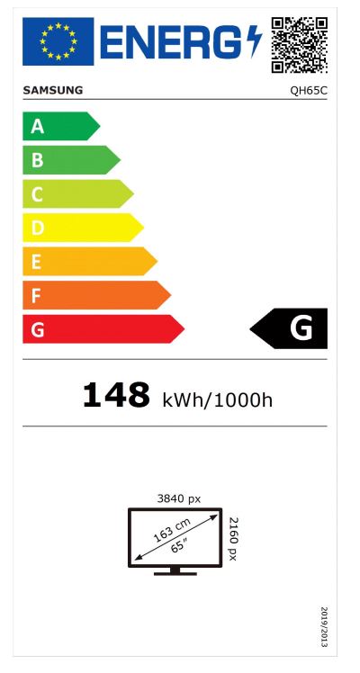 65" LED Samsung QH65C - UHD, 700cd, MI, 24/ 7 