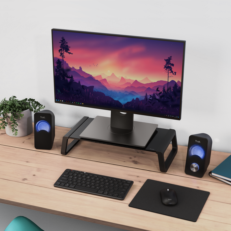 TRUST MONTA TEMPERED GLASS MONITOR STAND 