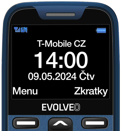 EVOLVEO EasyPhone XR, mobilný telefón pre seniorov s nabíjacím stojanom, modrá 