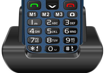 EVOLVEO EasyPhone XR, mobilný telefón pre seniorov s nabíjacím stojanom, modrá 