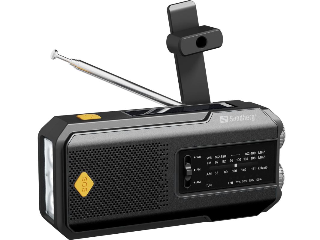 Sandberg Surviovor All-in-1 2000 mAh, FM/ AM rádio s ďalšími funkciami, čierna 