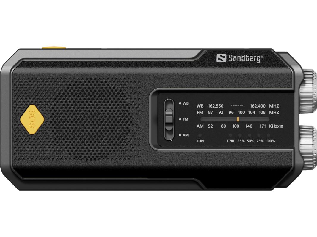 Sandberg Surviovor All-in-1 2000 mAh, FM/ AM rádio s ďalšími funkciami, čierna 
