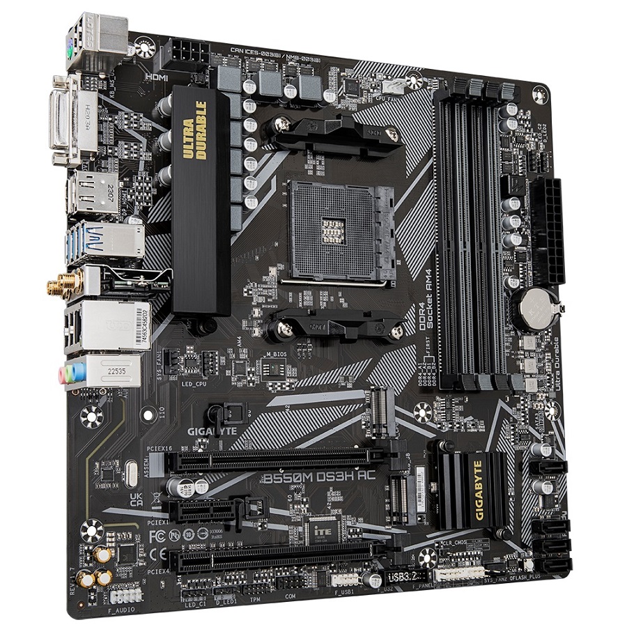 GIGABYTE B550M DS3H AC/ AM4/ mATX 