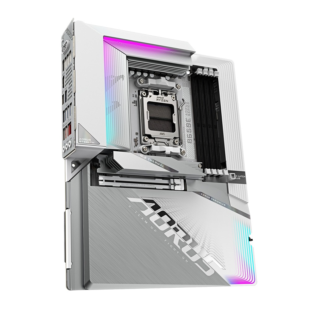 GIGABYTE MB Sc AM5 B650E AORUS STEALTH ICE,  AMD B650,  4xDDR5,  2x HDMI,  1xUSB-C,  WI-FI,  E-ATX 