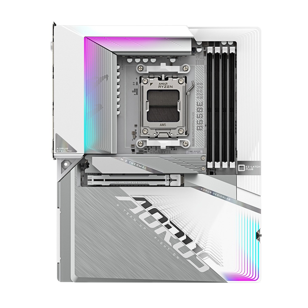 GIGABYTE MB Sc AM5 B650E AORUS STEALTH ICE,  AMD B650,  4xDDR5,  2x HDMI,  1xUSB-C,  WI-FI,  E-ATX