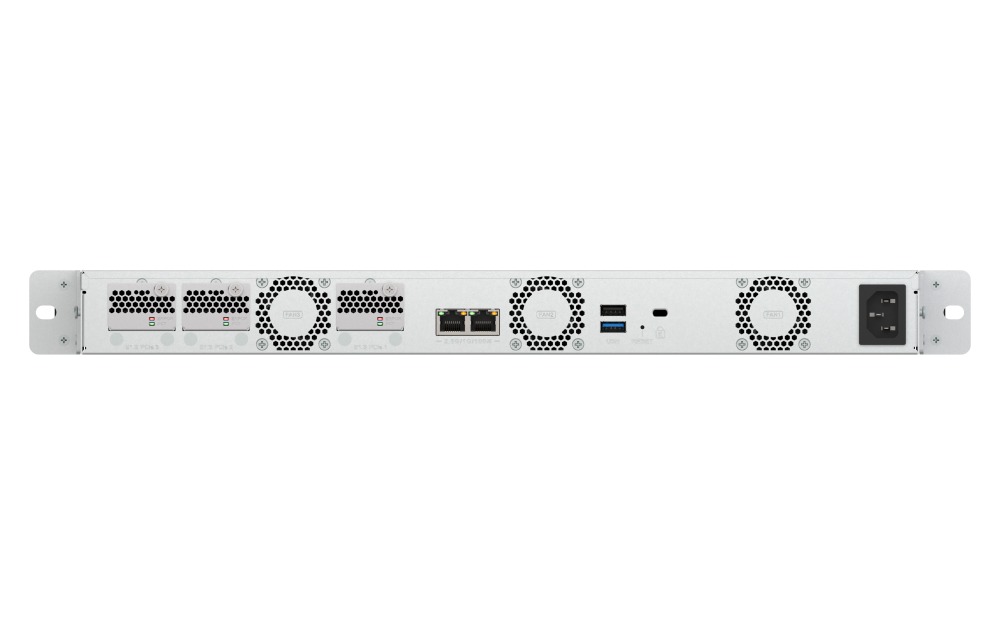 QNAP TS-h765eU-8G (4core 3, 4GHz, 8GB RAM, 4x SATA, 3x E1.S/ M.2, 2x 2, 5GbE, vol. 10GbE, malá hĺbka) 