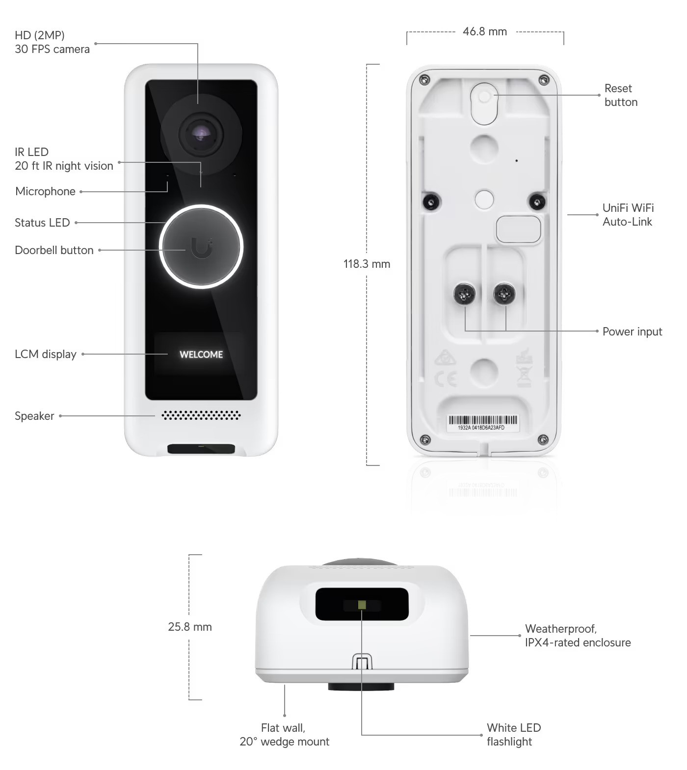 Ubiquiti UVC-G4-DoorBell - UniFi Protect G4 Doorbell 