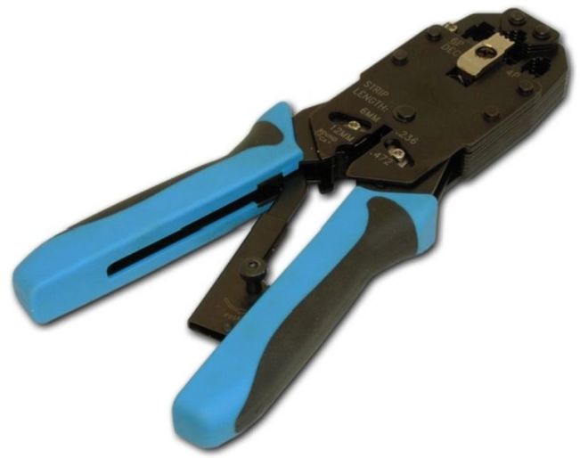 W-star Krimpovacie kliešte RJ45 WS200R RJ50, RJ45, RJ12, RJ11 račňa, masívne s orezávačom