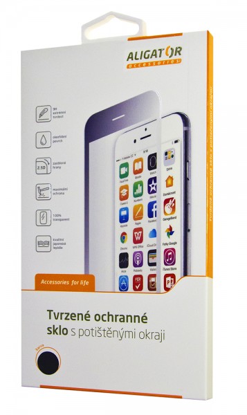 Aligator Ochrana displeja GLASS PRINT iPhone 6/ 6S Plus čierna