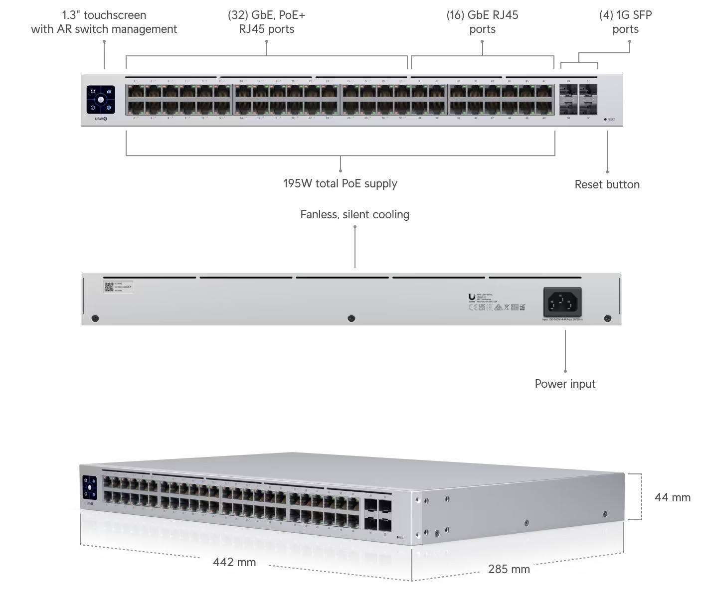 Ubiquiti USW-48-POE UniFi Switch 48 PoE 