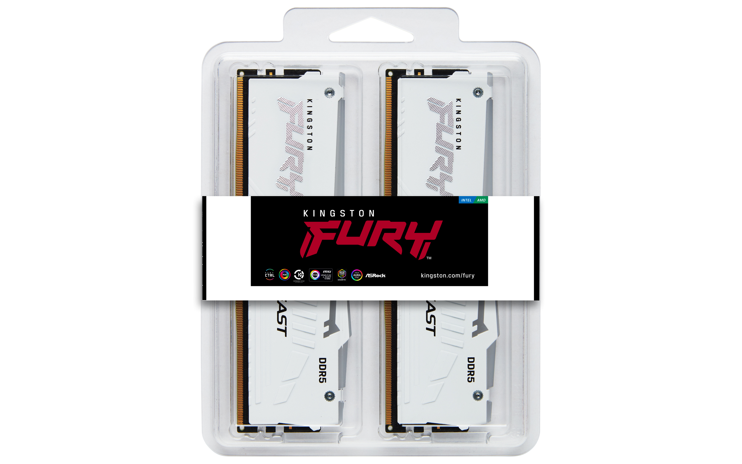 Kingston FURY Beast EXPO/ DDR5/ 32GB/ 6000MHz/ CL36/ 2x16GB/ RGB/ White 