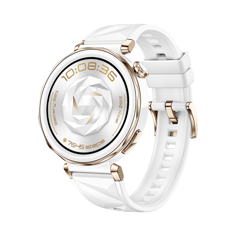 Huawei Watch GT 5 Pro 42mm Gold Elegant Band White