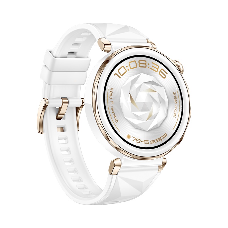 Huawei Watch GT 5 Pro 42mm Gold Elegant Band White 