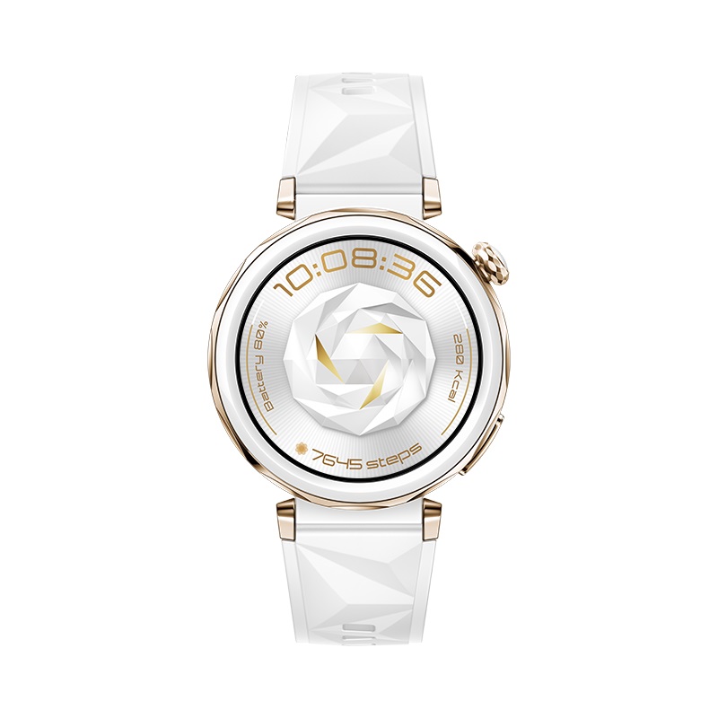 Huawei Watch GT 5 Pro 42mm Gold Elegant Band White 