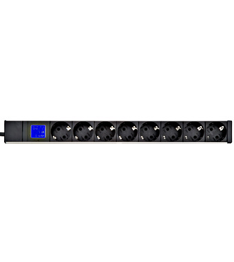 PDU IT METER, integr.merení, 8x Schuko, Al , 19", 1U, RAL 7035 