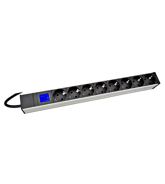 PDU IT METER, integr.merení, 8x Schuko, Al , 19