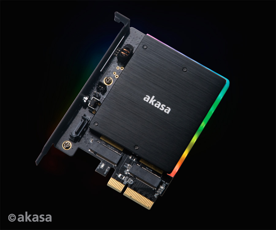 AKASA adaptér M.2 do PCIex s chladičom RGB