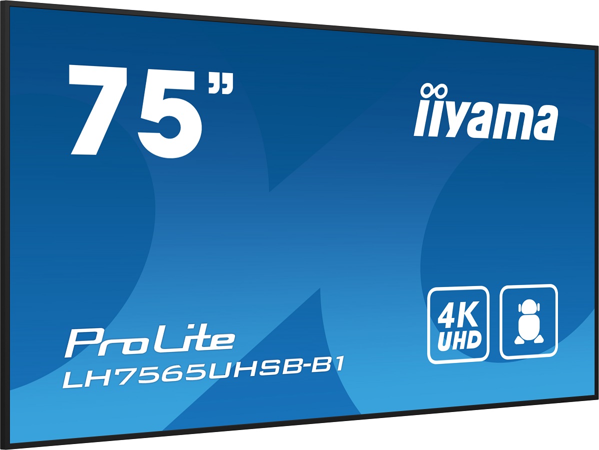 75" iiyama LH7565UHSB-B1: IPS, 4K UHD, Android, 24/ 7 