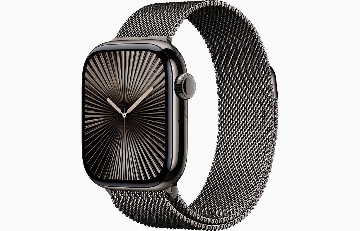 Apple Watch Series 10 GPS + Cellular 42mm Slate Titanium Case with Slate Milanese Loop
