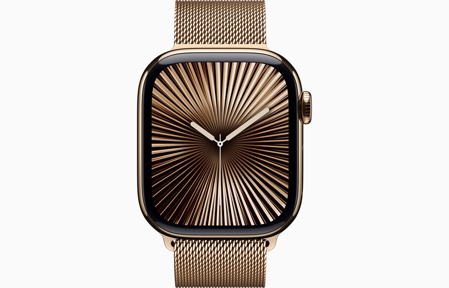 Apple Watch Series 10 GPS + Cellular 42mm Gold Titanium Case with Gold Milanese Loop 
