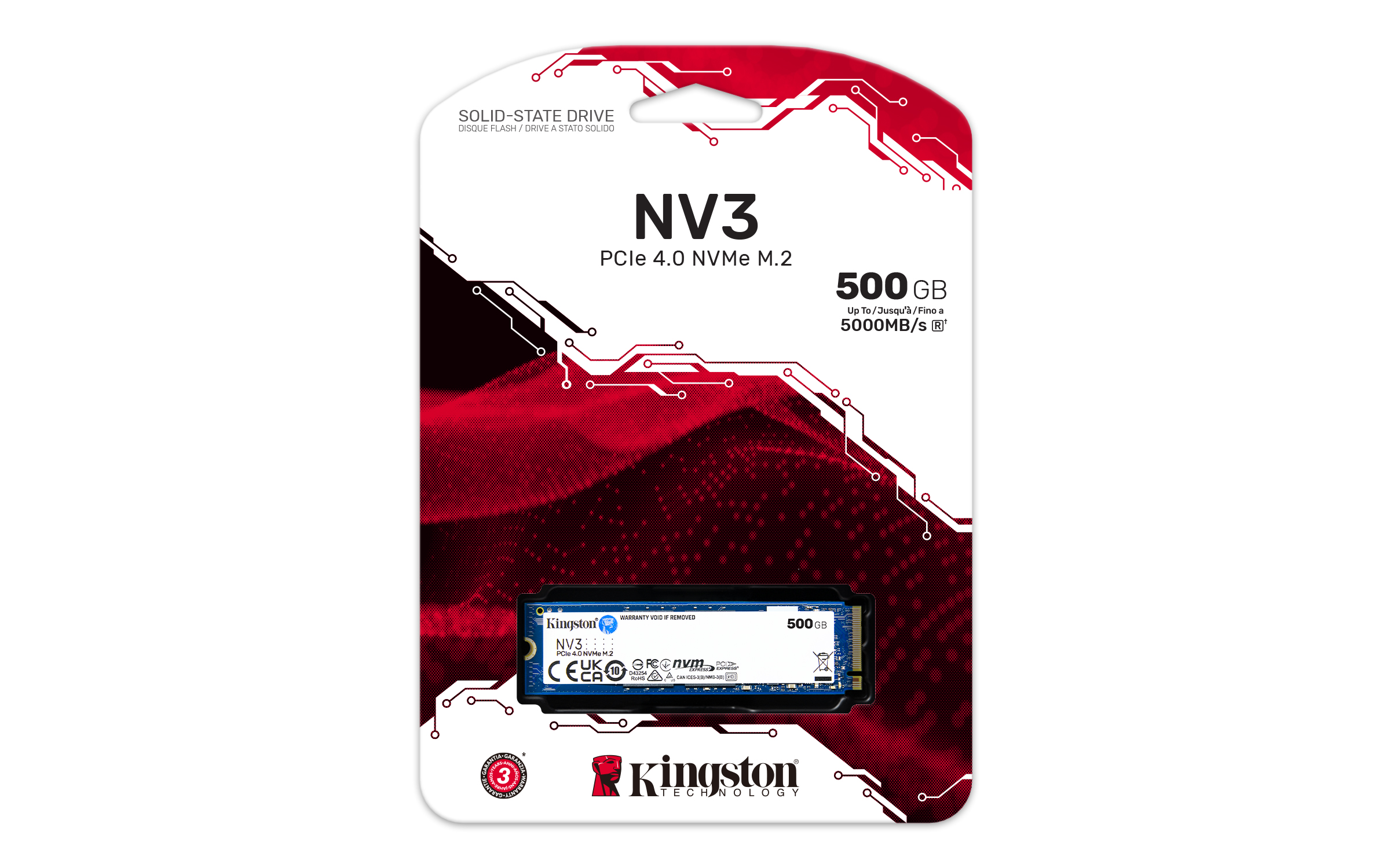 Kingston NV3/ 500GB/ SSD/ 0/ M.2 NVMe/ 5R 