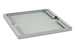19" polica A4 perforovaná 1U/ 750mm, max.80kg sivá