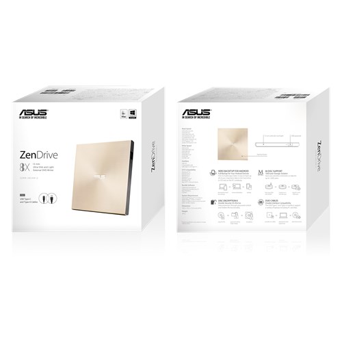 ASUS SDRW-08U9M-U zlatá ultraslim DRW USB-C/ A 