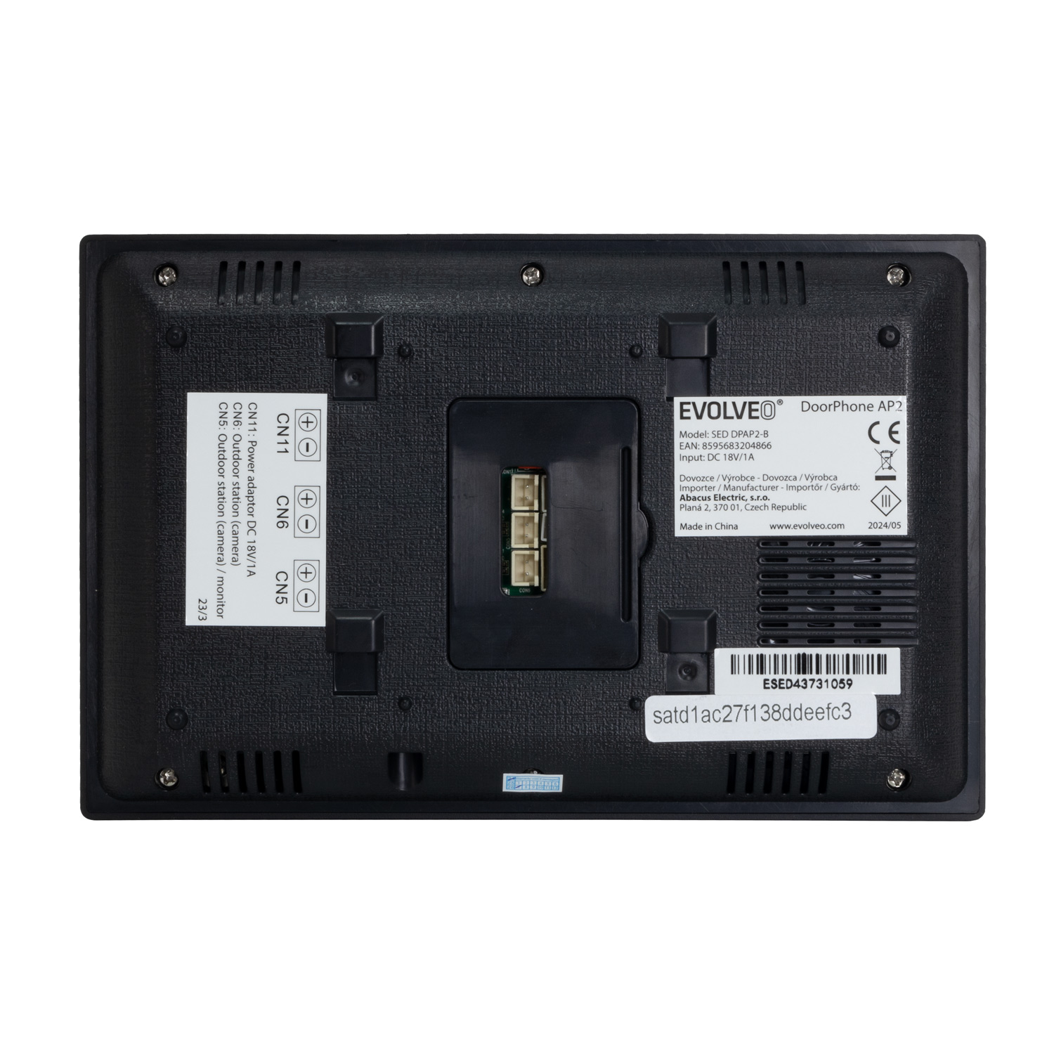 EVOLVEO DoorPhone AP1/ AP2 - rozširujúci monitor pre dvojdrôtové systémy videotelefónov, čierny 