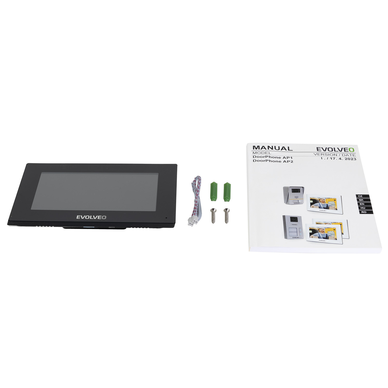 EVOLVEO DoorPhone AP1/ AP2 - rozširujúci monitor pre dvojdrôtové systémy videotelefónov, čierny 