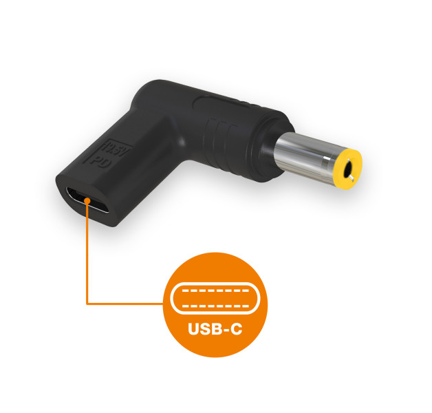 Aligator USB-C napájacia redukcia 5, 5x2, 5 mm pre notebooky Acer/ Asus/ HP/ Lenovo/ Toshiba 