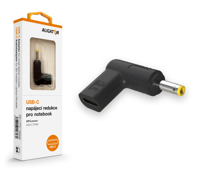 Aligator USB-C napájacia redukcia 4, 0 x 1, 7 mm pre notebooky HP/ Lenovo