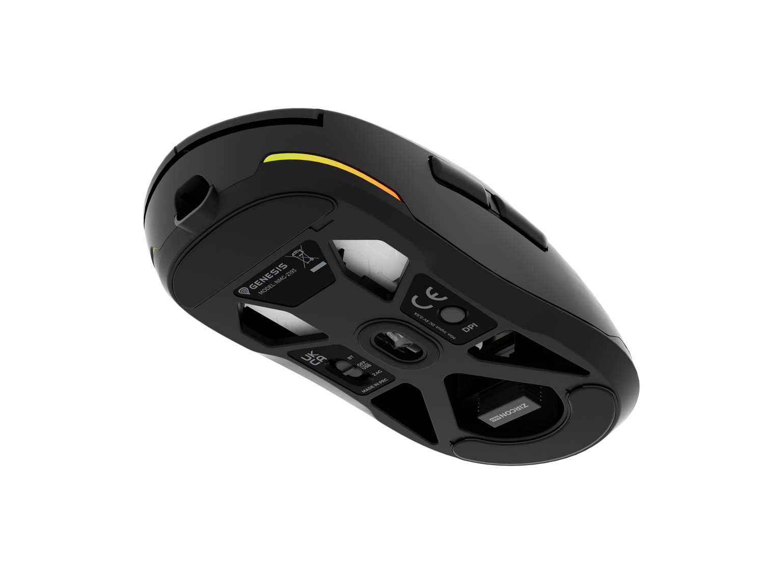 Genesis herná myš ZIRCON 660 PRO/ Herná/ Optická/ Pre pravákov/ 26 000 DPI/ Drôtová+bezdrôtová/ Čierna 