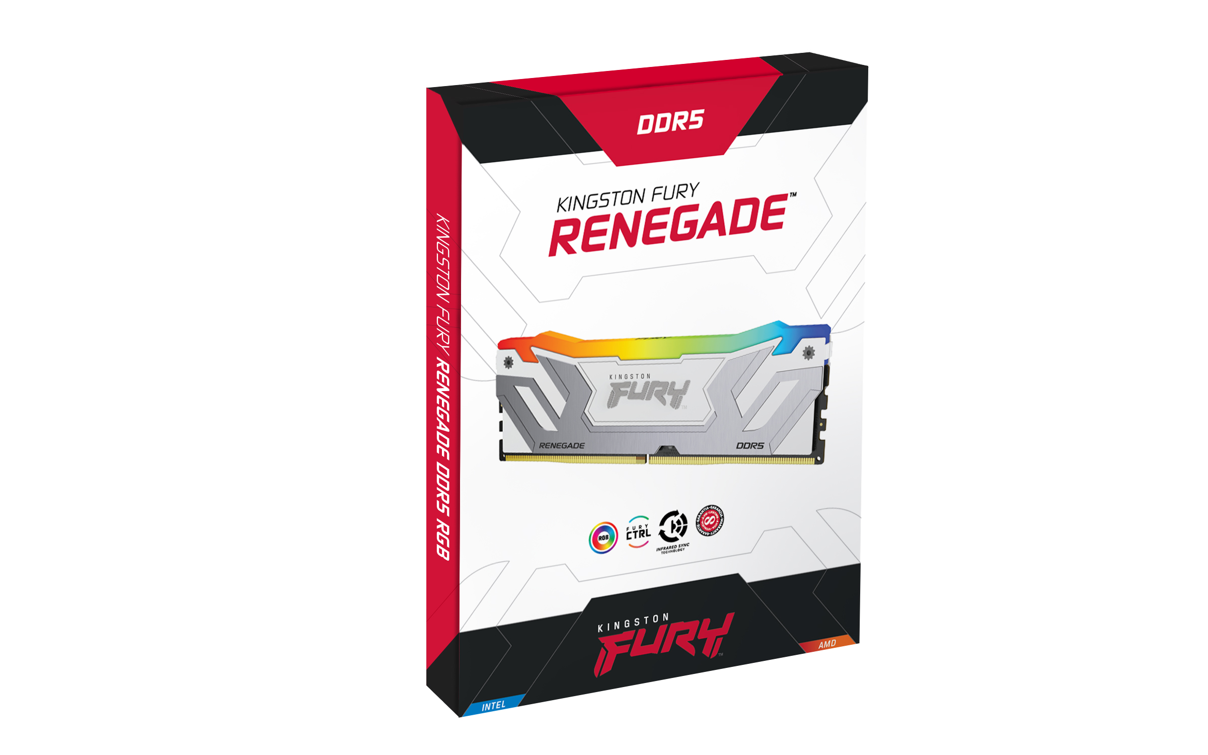 Kingston FURY Renegade/ CUDIMM DDR5/ 24GB/ 8400MHz/ CL40/ 1x24GB/ RGB/ White 