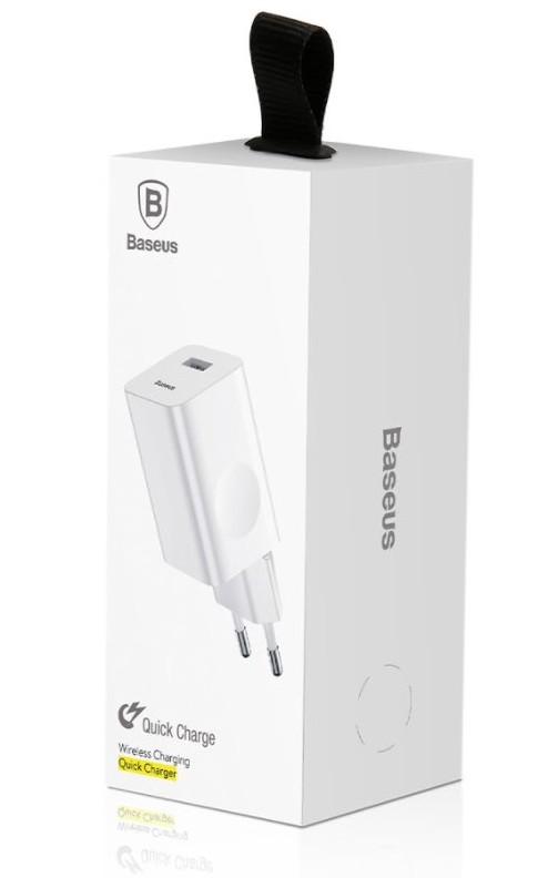 Baseus rýchlonabíjačka do siete 1xUSB Quick Charge 3.0 24W biela 