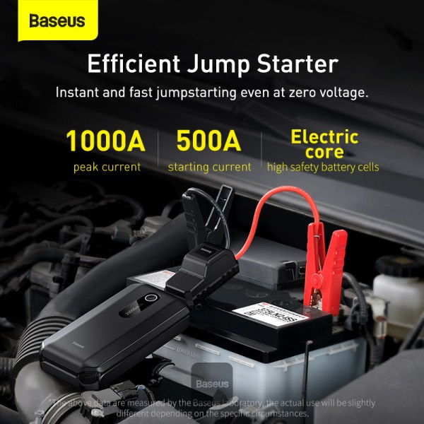 Baseus power banka Super Energy Air 10000 mAh so štartovacími káblami čierna 