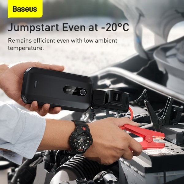 Baseus power banka Super Energy Air 10000 mAh so štartovacími káblami čierna 