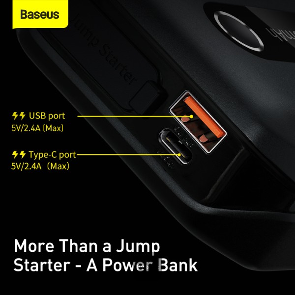 Baseus power banka Super Energy Air 10000 mAh so štartovacími káblami čierna 