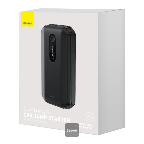 Baseus power banka Super Energy Air 10000 mAh so štartovacími káblami čierna 