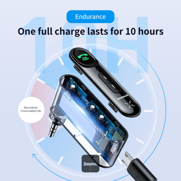 Baseus bluetoooth audio adaptér Qiyin čierny 