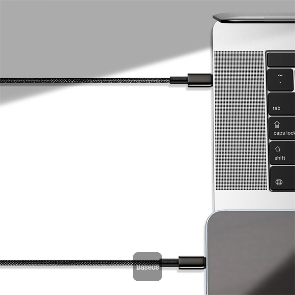 Baseus rýchlonabíjací dátový kábel Tungsten Gold 100W 1m USB-C na USB-C čierny 