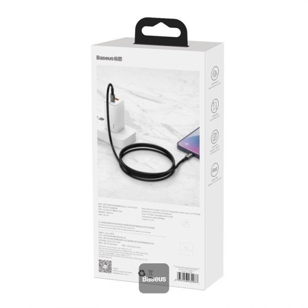 Baseus rýchlonabíjací dátový kábel Tungsten Gold 100W 1m USB-C na USB-C čierny 