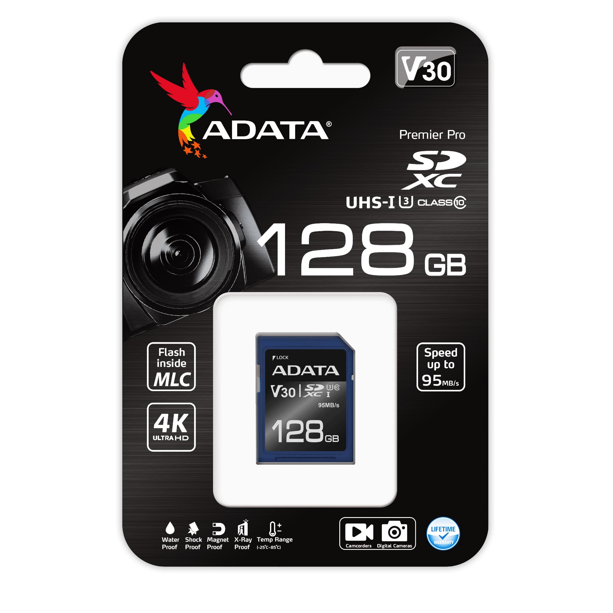 ADATA V30S/ SDXC/ 128GB/ UHS-I U3 / Class 10 