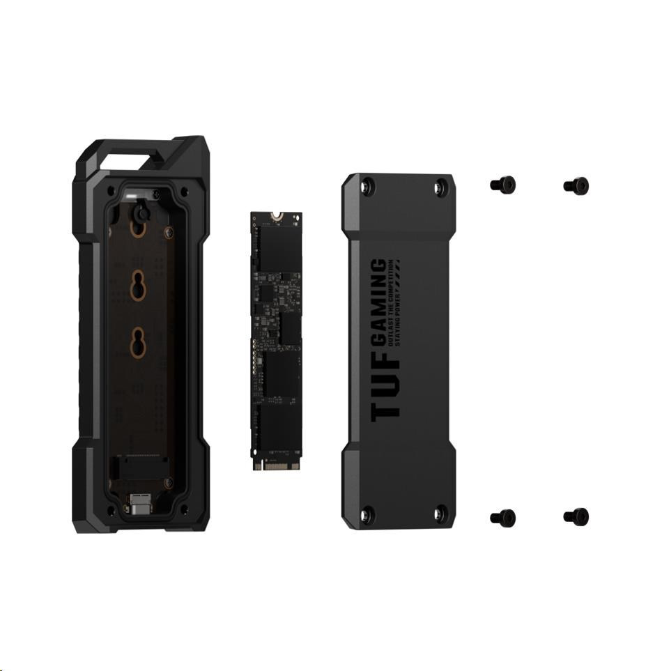 ASUS TUF GAMING A2 čierny M.2 NVMe/ SATA SSD 20 Gbps USB-C case (ESD-T1W) 