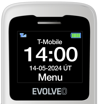 EVOLVEO EasyPhone ID, mobilný telefón pre seniorov, biela 