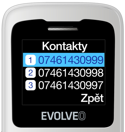 EVOLVEO EasyPhone ID, mobilný telefón pre seniorov, biela 