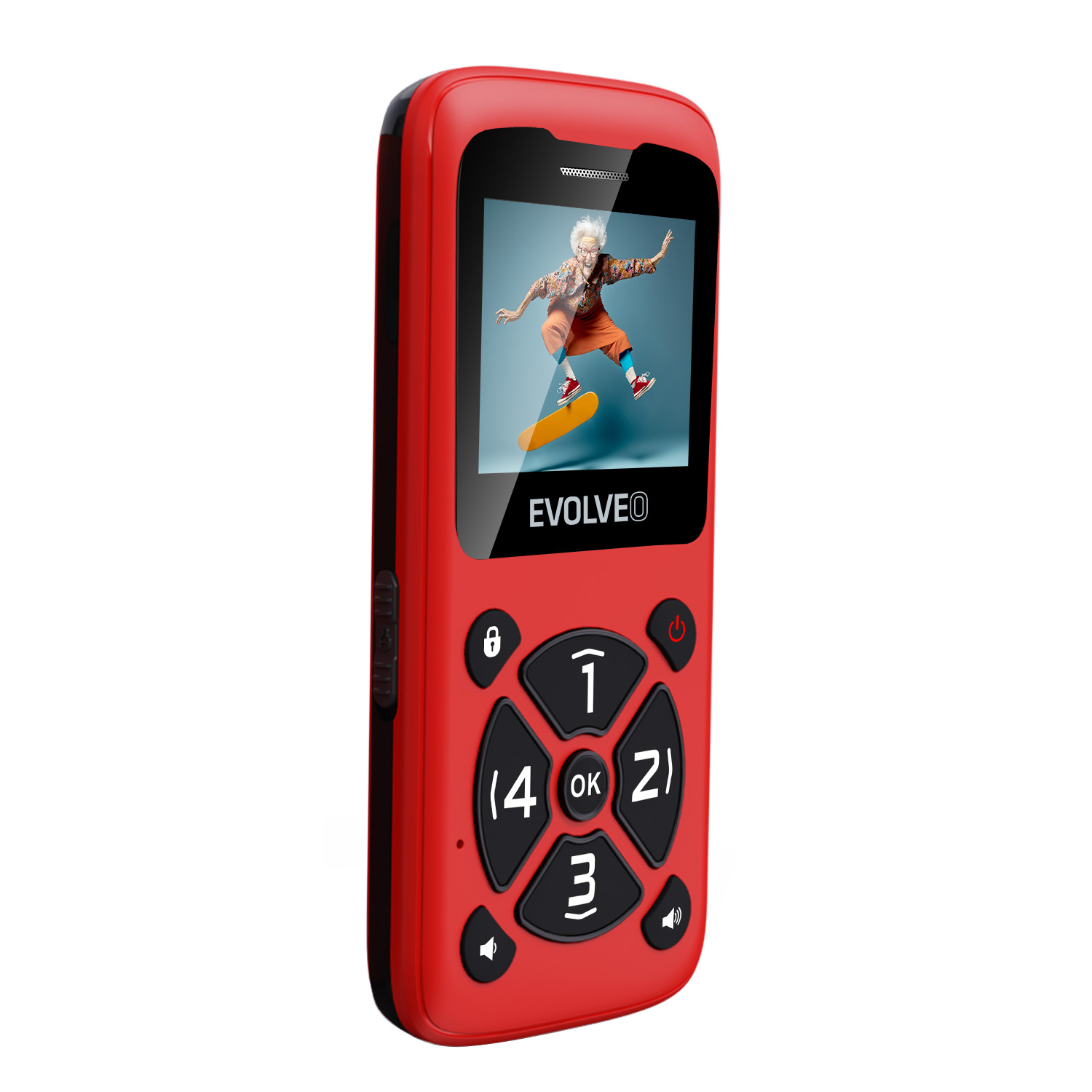 EVOLVEO EasyPhone ID, mobilný telefón pre seniorov, červená 