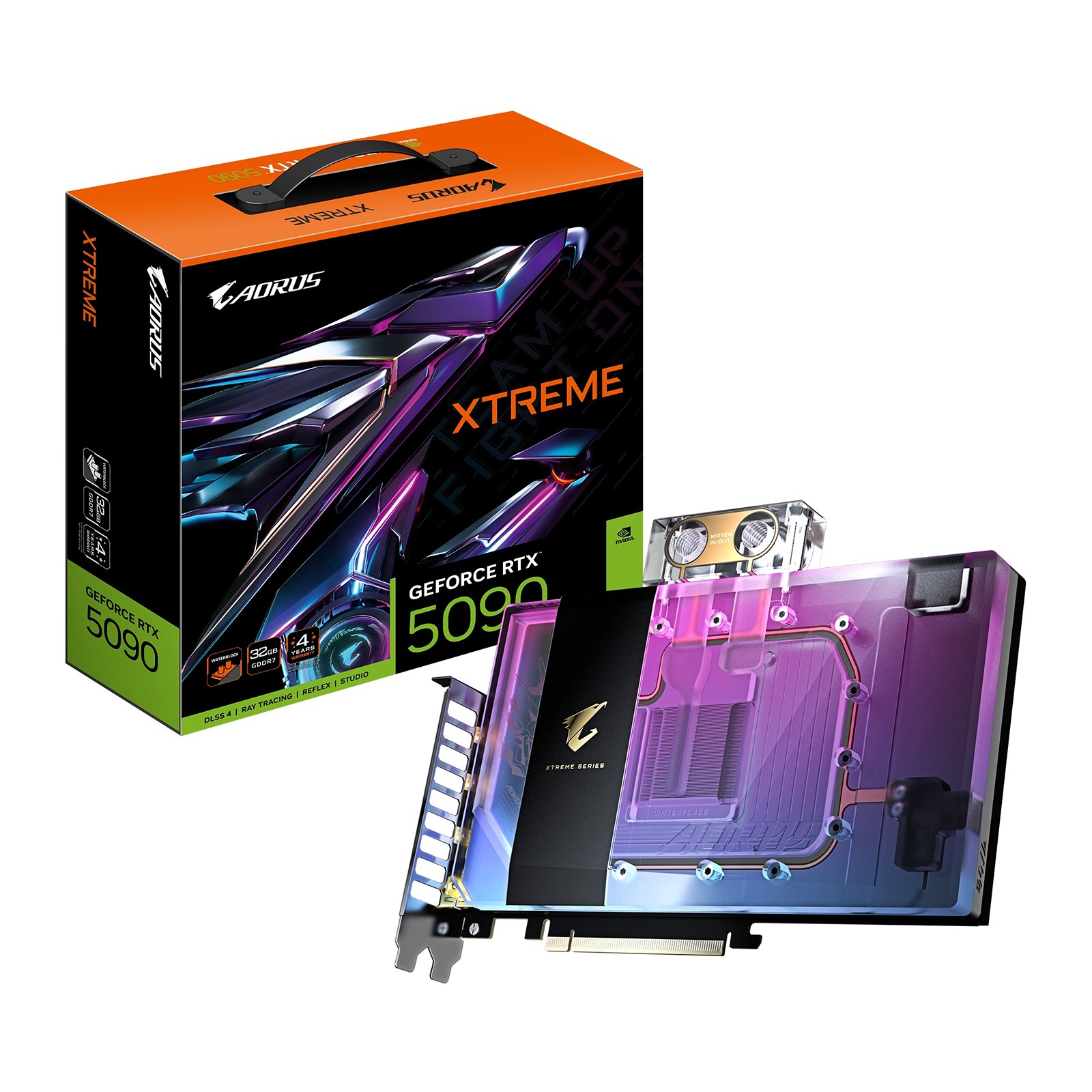 GIGABYTE VGA NVIDIA GeForce RTX 5090 XTREME WATERFORCE WB 32G, 32G GDDR7, 3xDP, 1xHDMI 