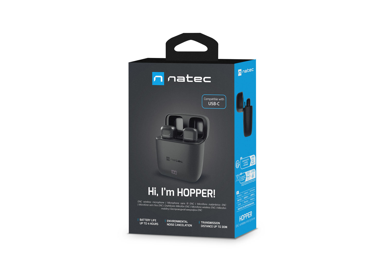 Mobilný bezdrôtový mikrofón Natec HOPPER LAVALIER USB-C 