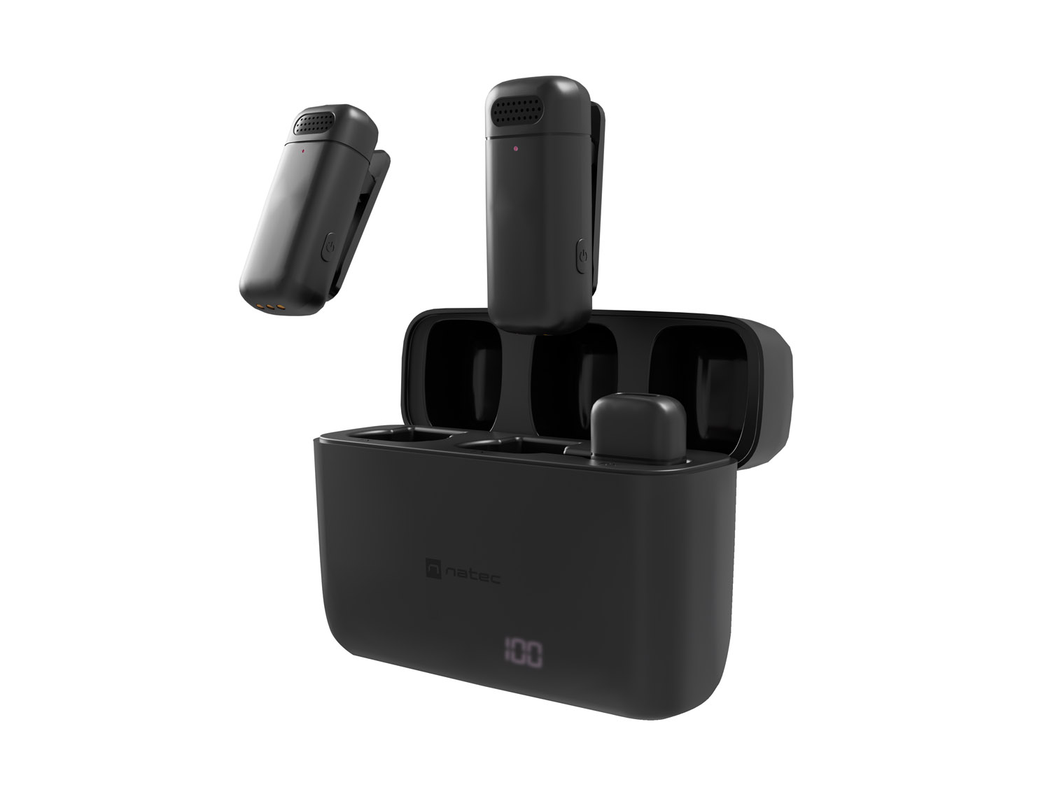 Mobilný bezdrôtový mikrofón Natec HOPPER LAVALIER USB-C, 2 KS 